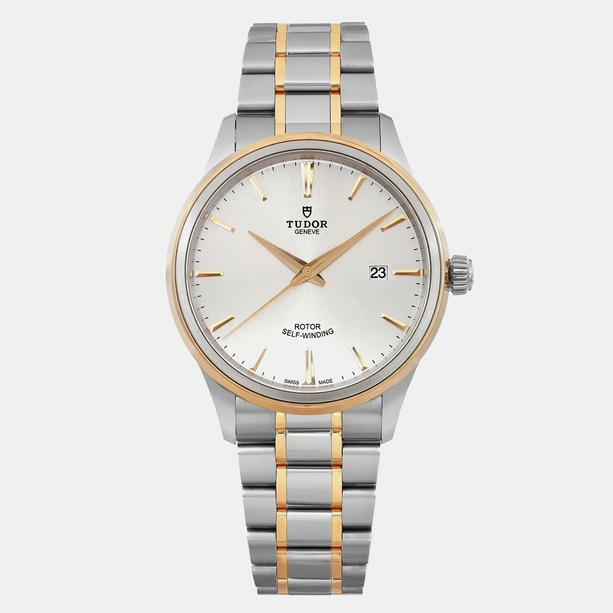 

Tudor Style Gold Steel Silver Dial Men Automatic Watch 41 mm