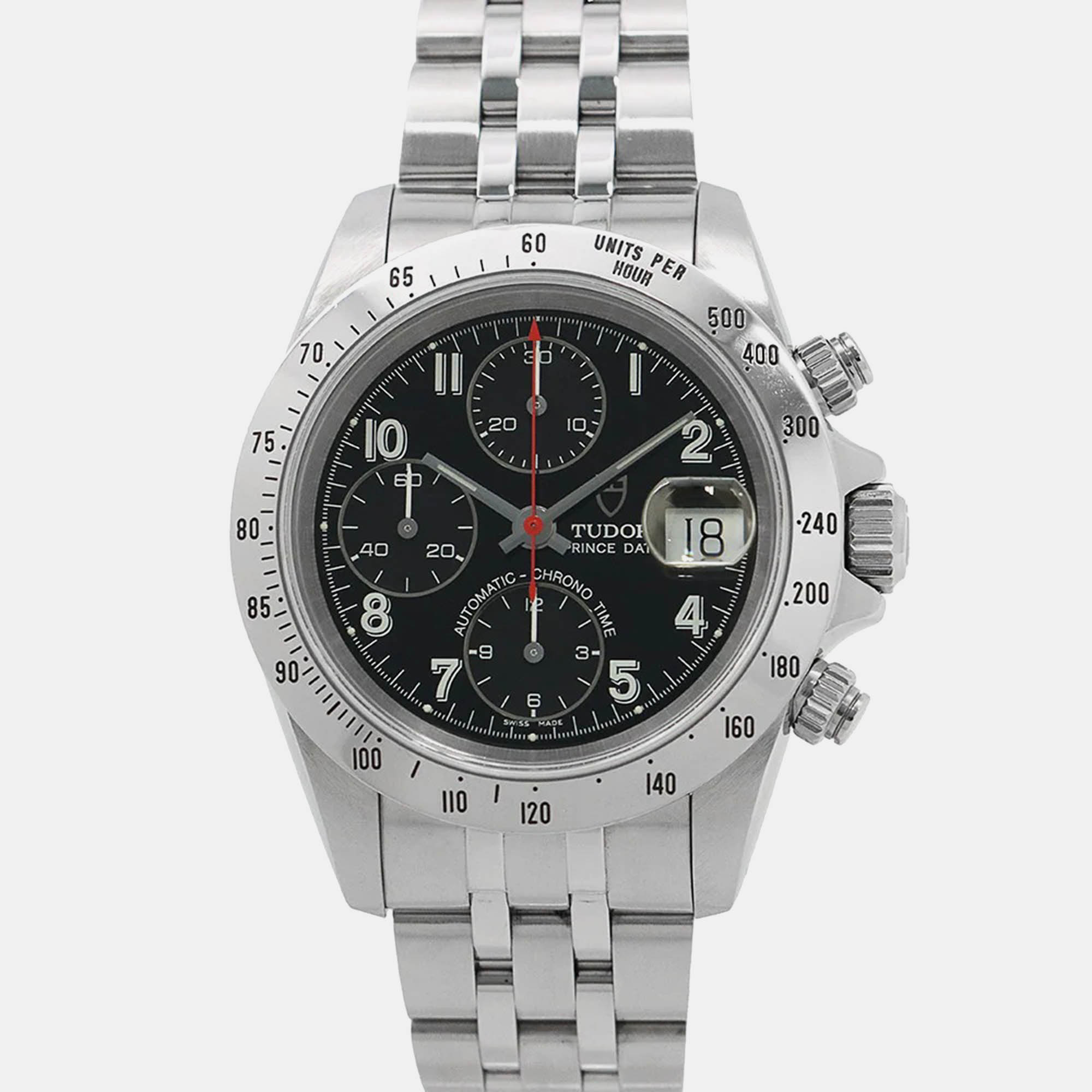

Tudor Prince Date 79280 Automatic Black Stainless Steel Men's Wristwatch 40 mm
