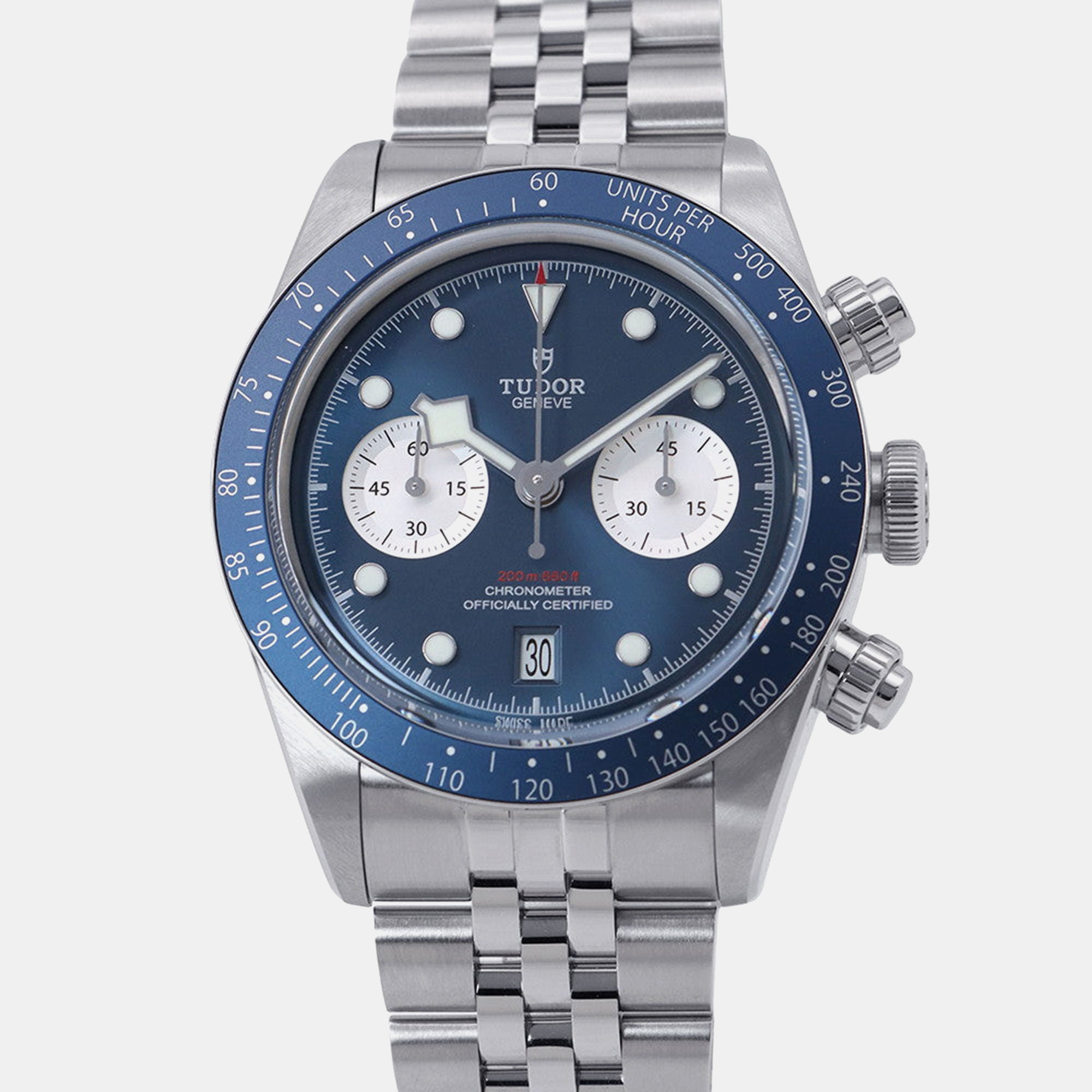 Pre-owned Tudor Black Bay M79360b-0002 Automatic Blue Stainless Steel Men's Wristwatch 41 Mm