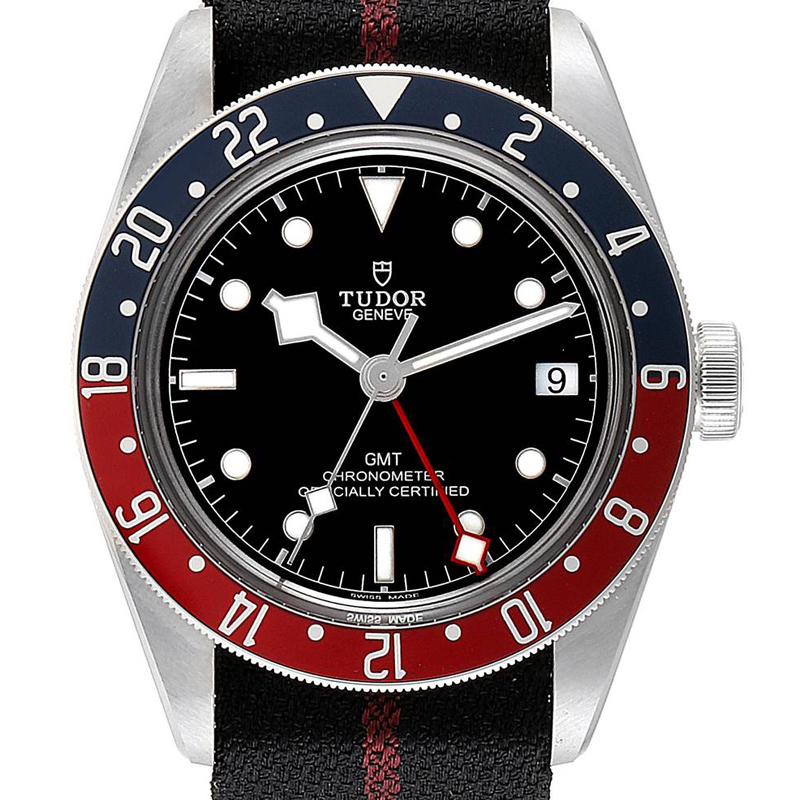 

Tudor Black Stainless Steel and Canvas Heritage GMT Pepsi