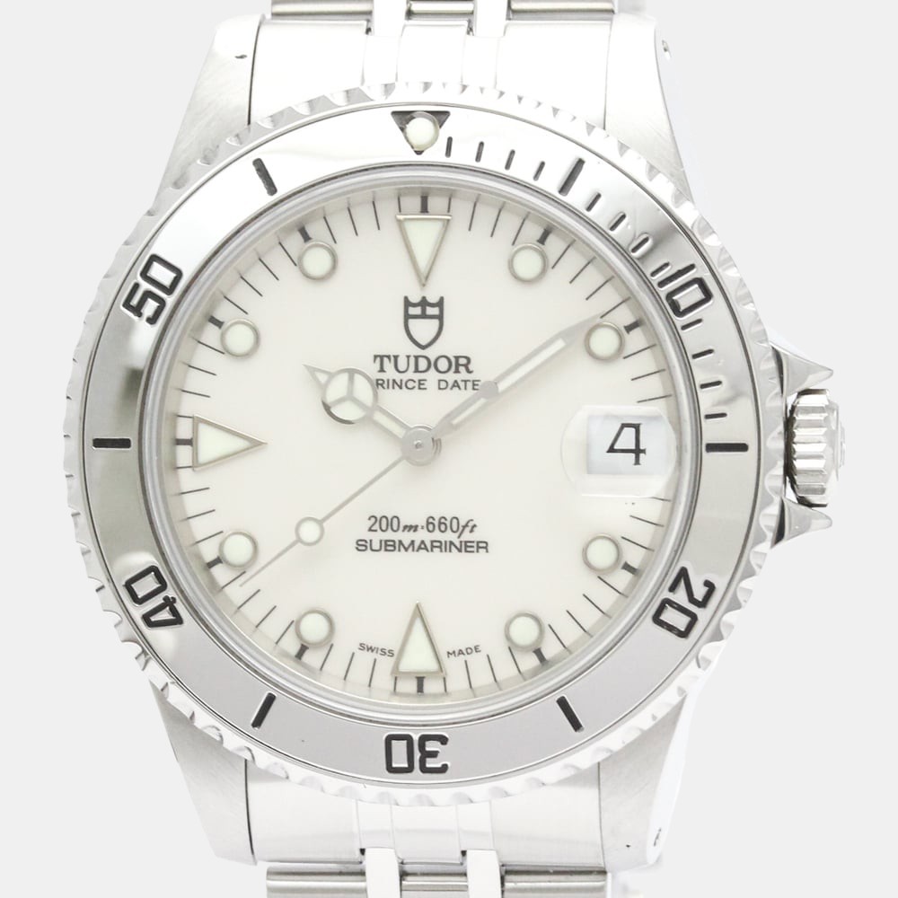 

Tudor White Stainless Steel Submariner 75190 Automatic Men's Wristwatch 36 mm