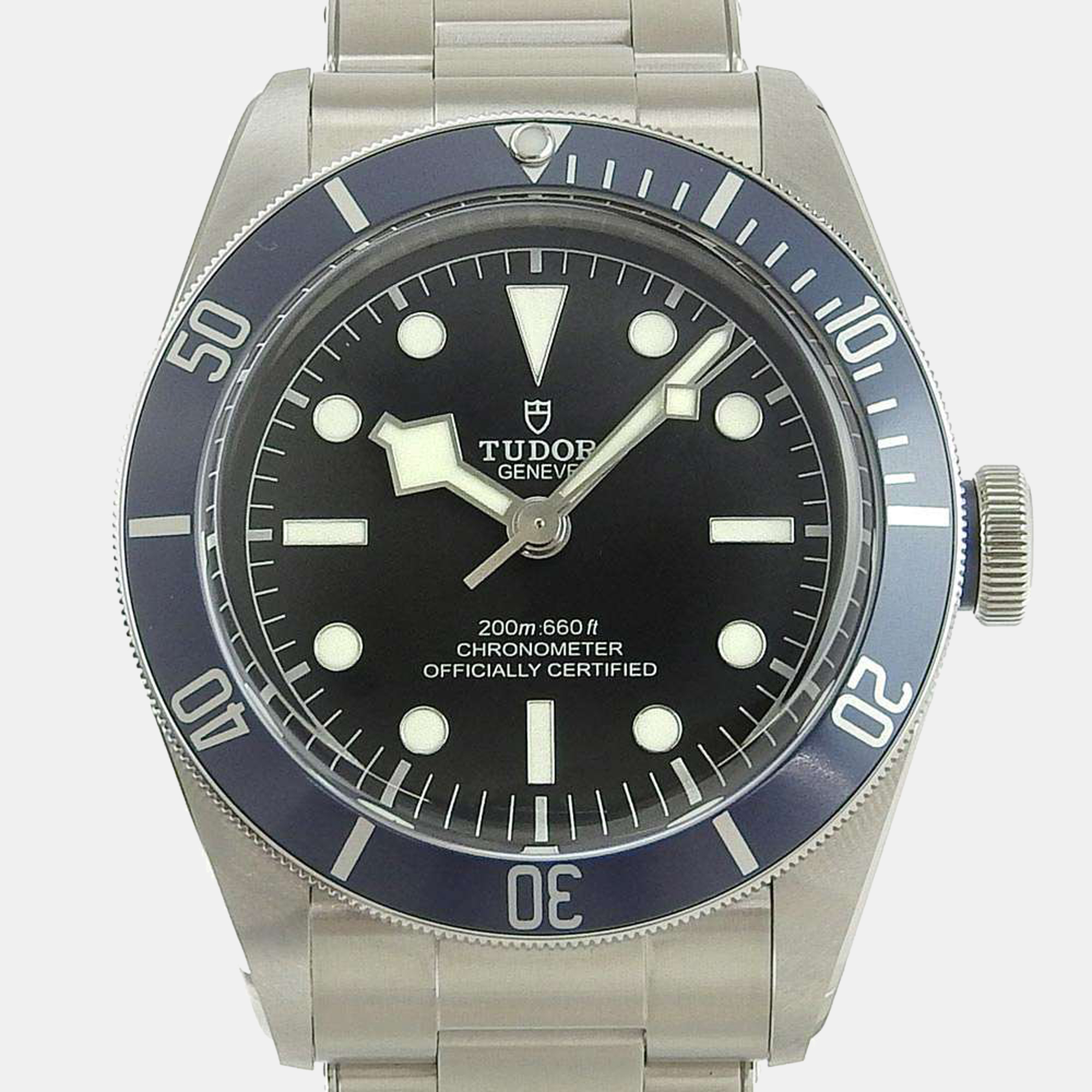 Pre-owned Tudor Black Stainless Steel Heritage 79230b Automatic Men's Wristwatch 41 Mm