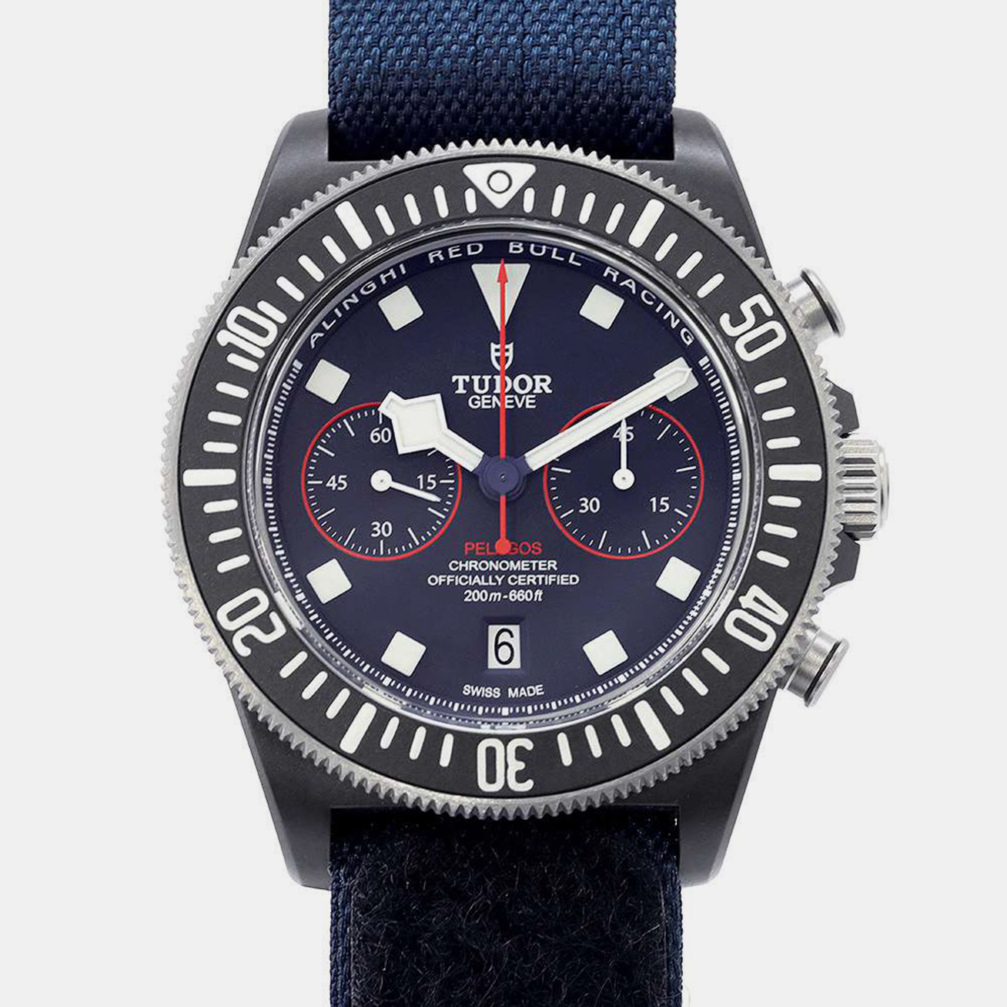 Pre-owned Tudor Blue Stainless Steel Titanium Pelagos 25807kn Automatic Men's Wristwatch 43 Mm