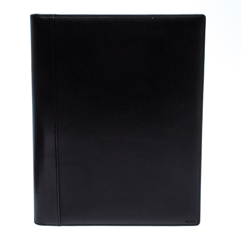 Pre Owned Tumi Black Leather Chambers Letter Pad Cover
