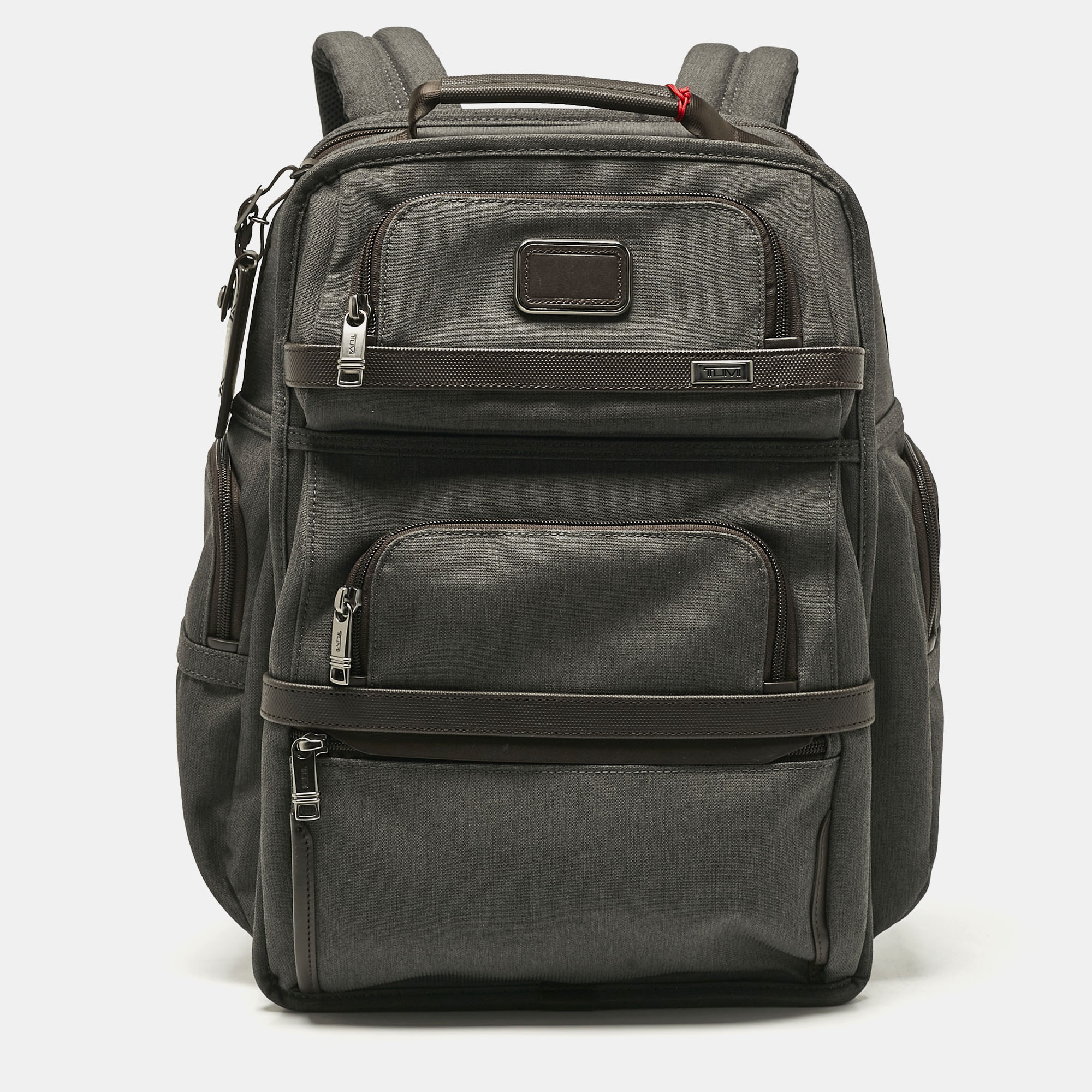 

TUMI Dark Grey/Brown Nylon Alpha 3 Brief Backpack