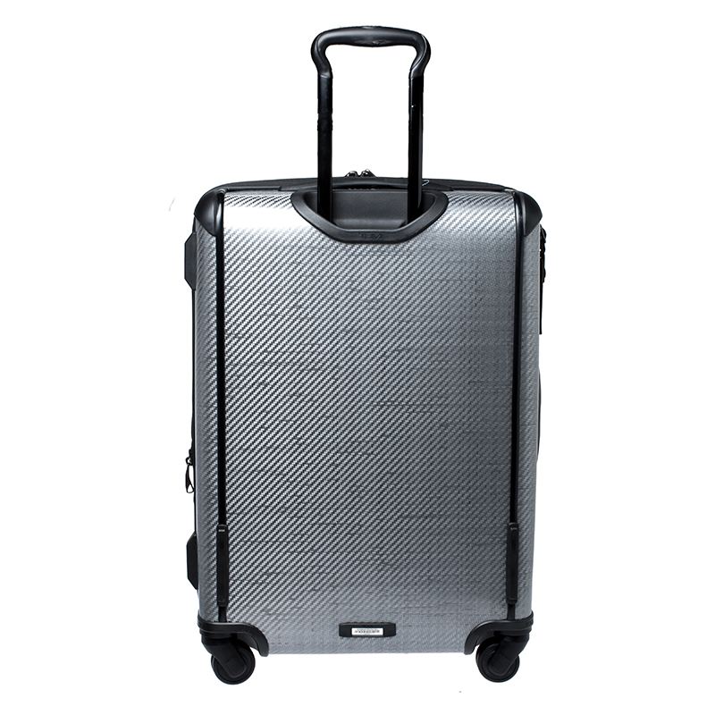 TUMI Grey Carbon Fiber Effect Hardcase 4 Wheel Tegra Short Trip Expandable Packing Case Luggage 