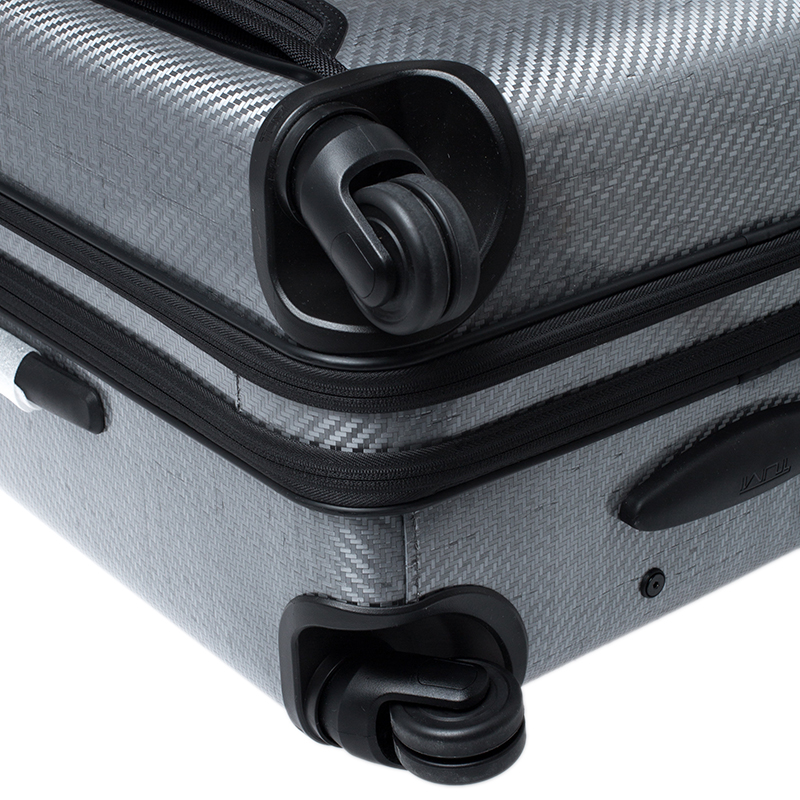 TUMI Grey Carbon Fiber Effect Hardcase 4 Wheel Tegra Short Trip