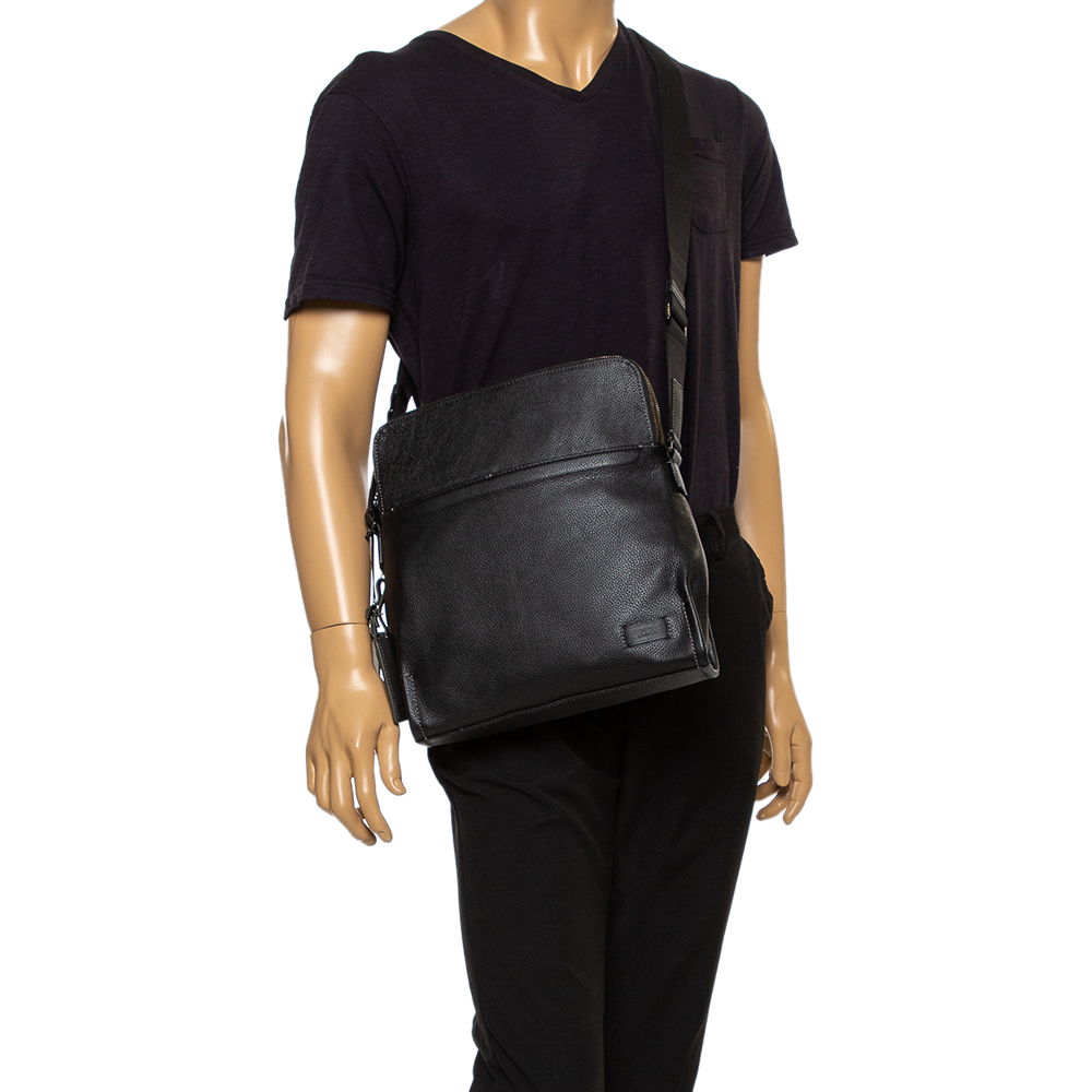 

TUMI Black Leather Stratton Crossbody Bag