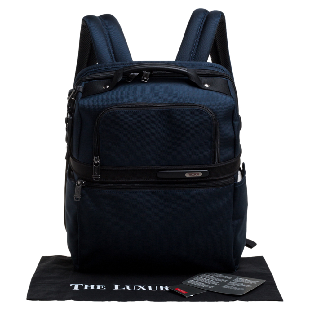 tumi blue backpack