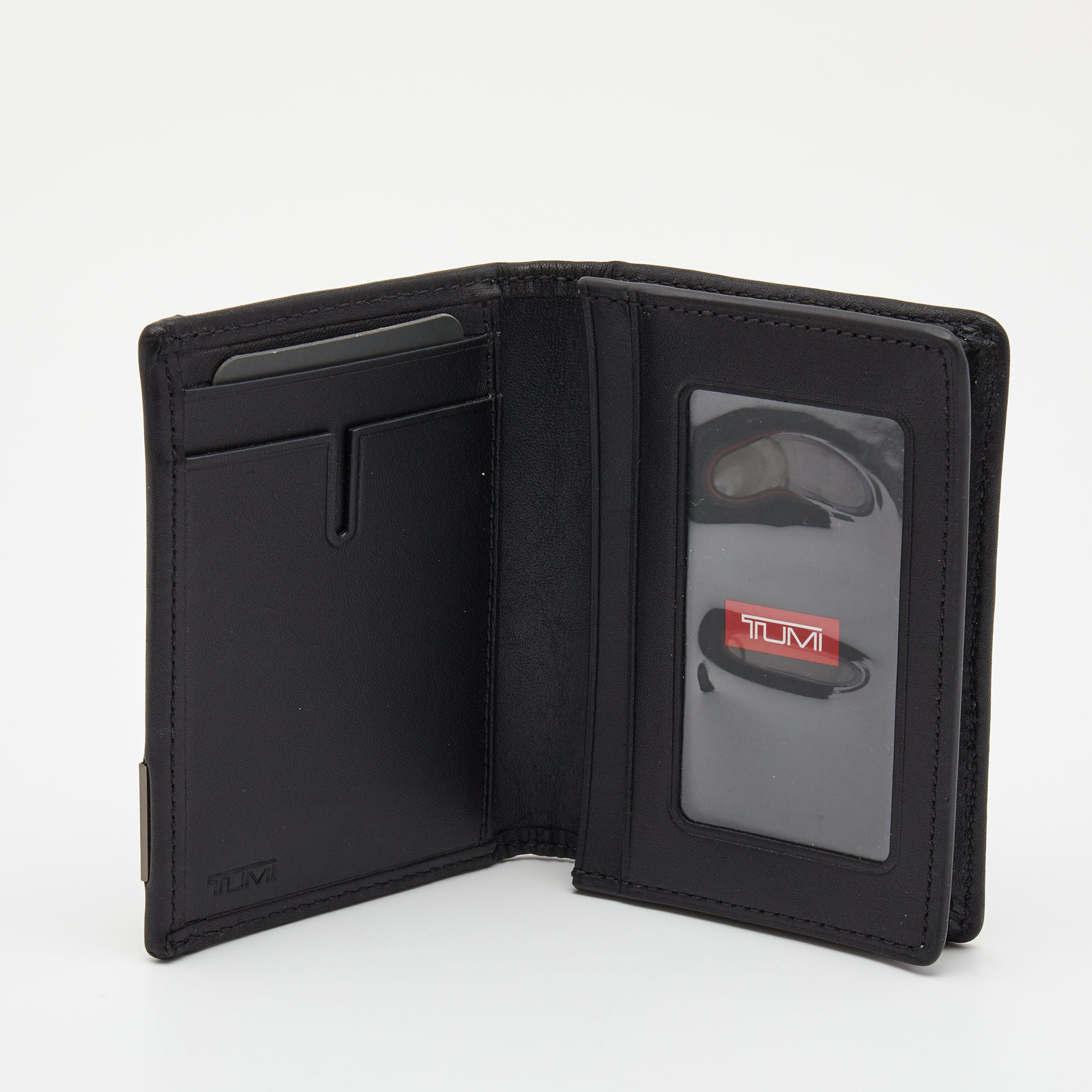 

Tumi Grey/Black Fabric And Leather Bifold Card Case