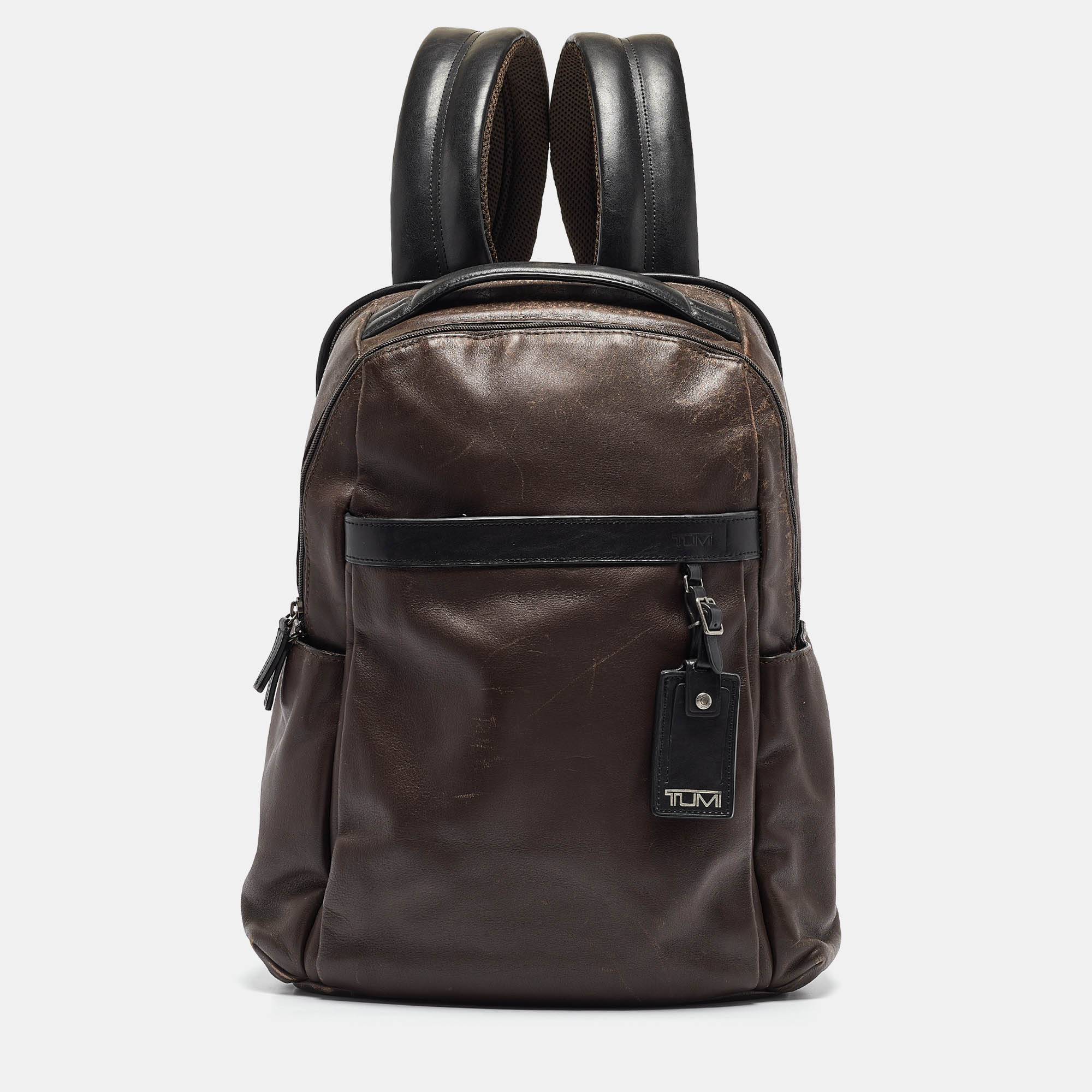 

TUMI Dark Brown/Black Leather Clayton Backpack