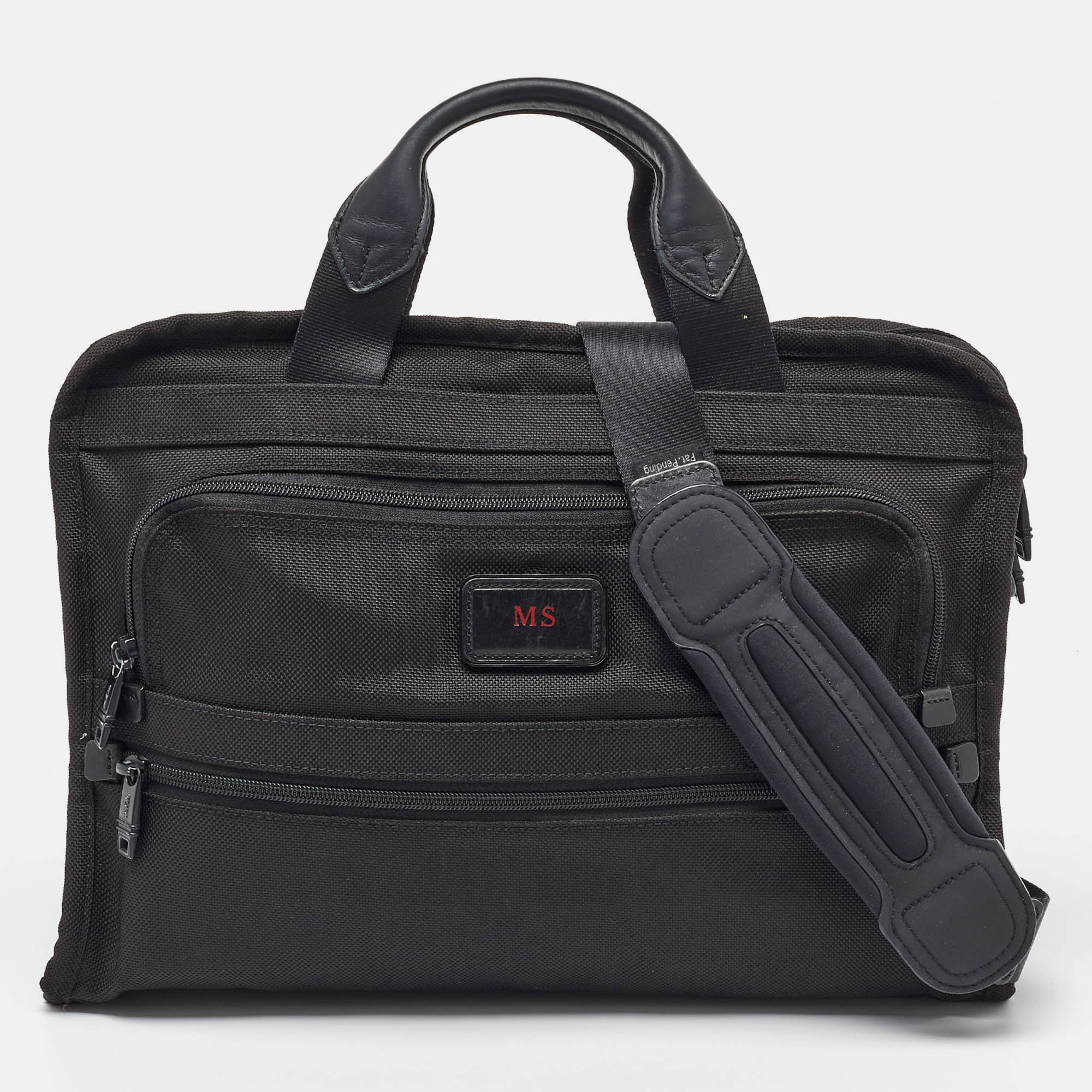 

TUMI Black Nylon and Leather Alpha 3 Expandable Organizer Laptop Briefcase