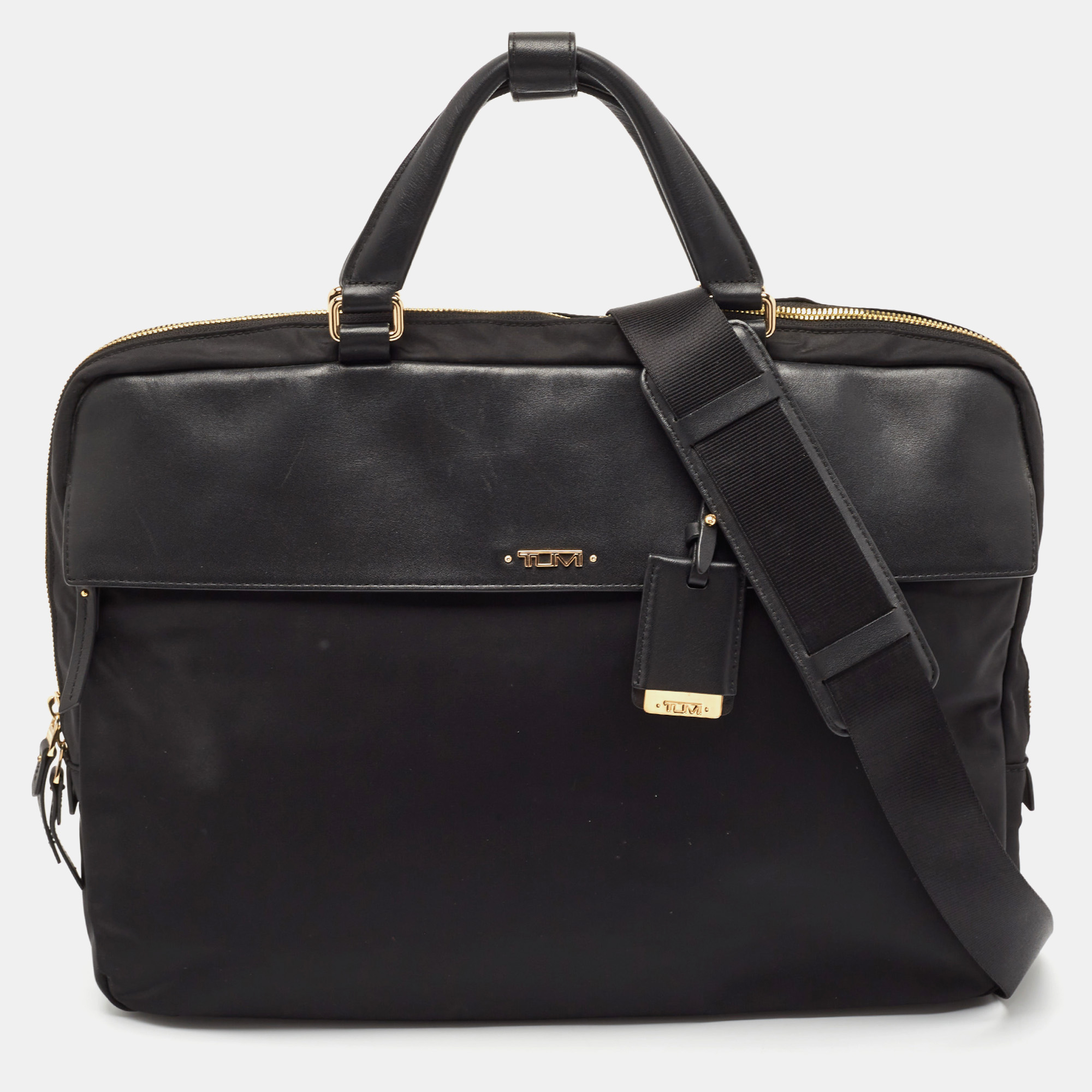 

TUMI Black Nylon and Leather Slim Laptop Bag