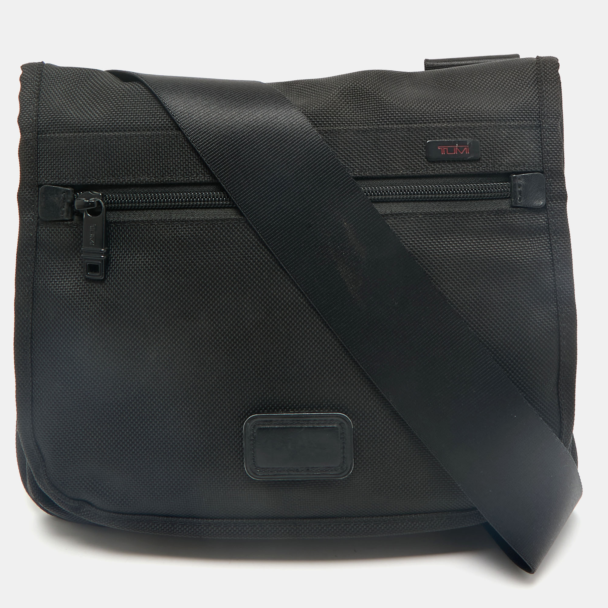 

TUMI Black Nylon Ballistic Flap Messenger Bag