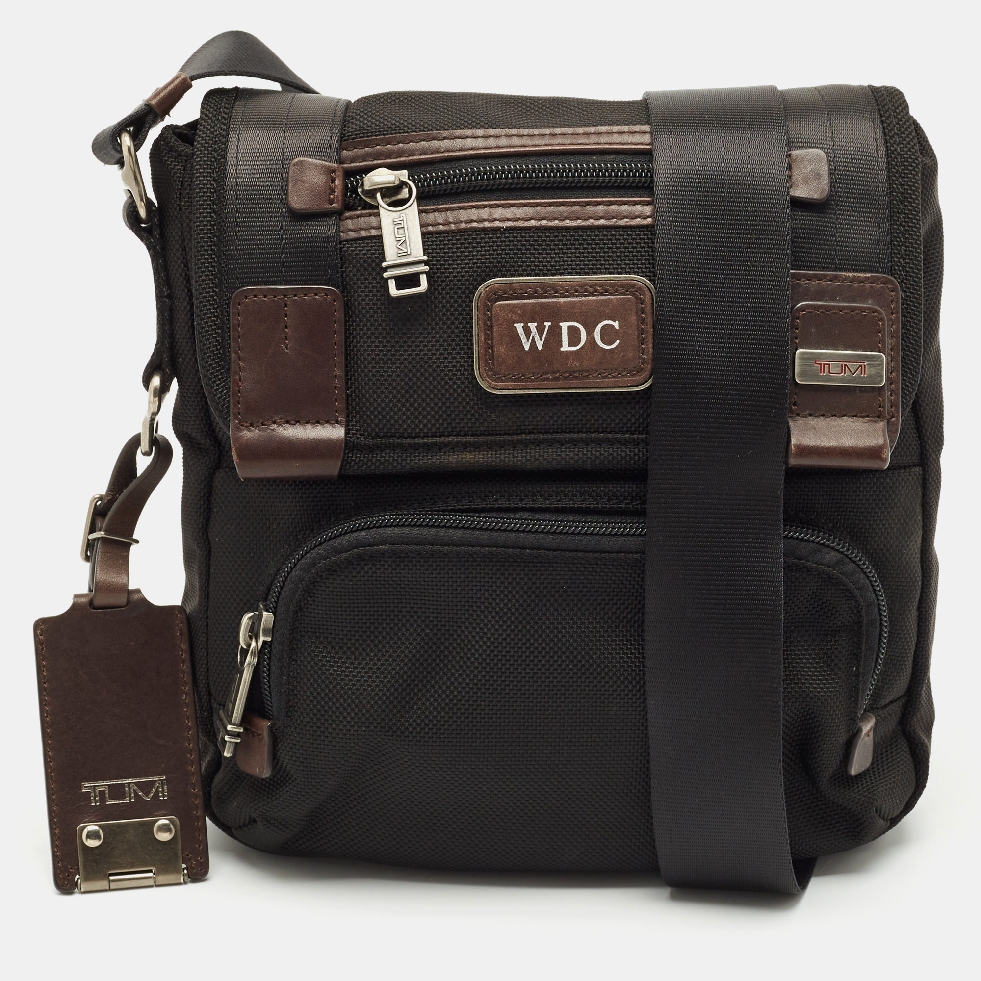 

Tumi Black/Brown Nylon and Leather Alpha Bravo Barstow Messenger Bag