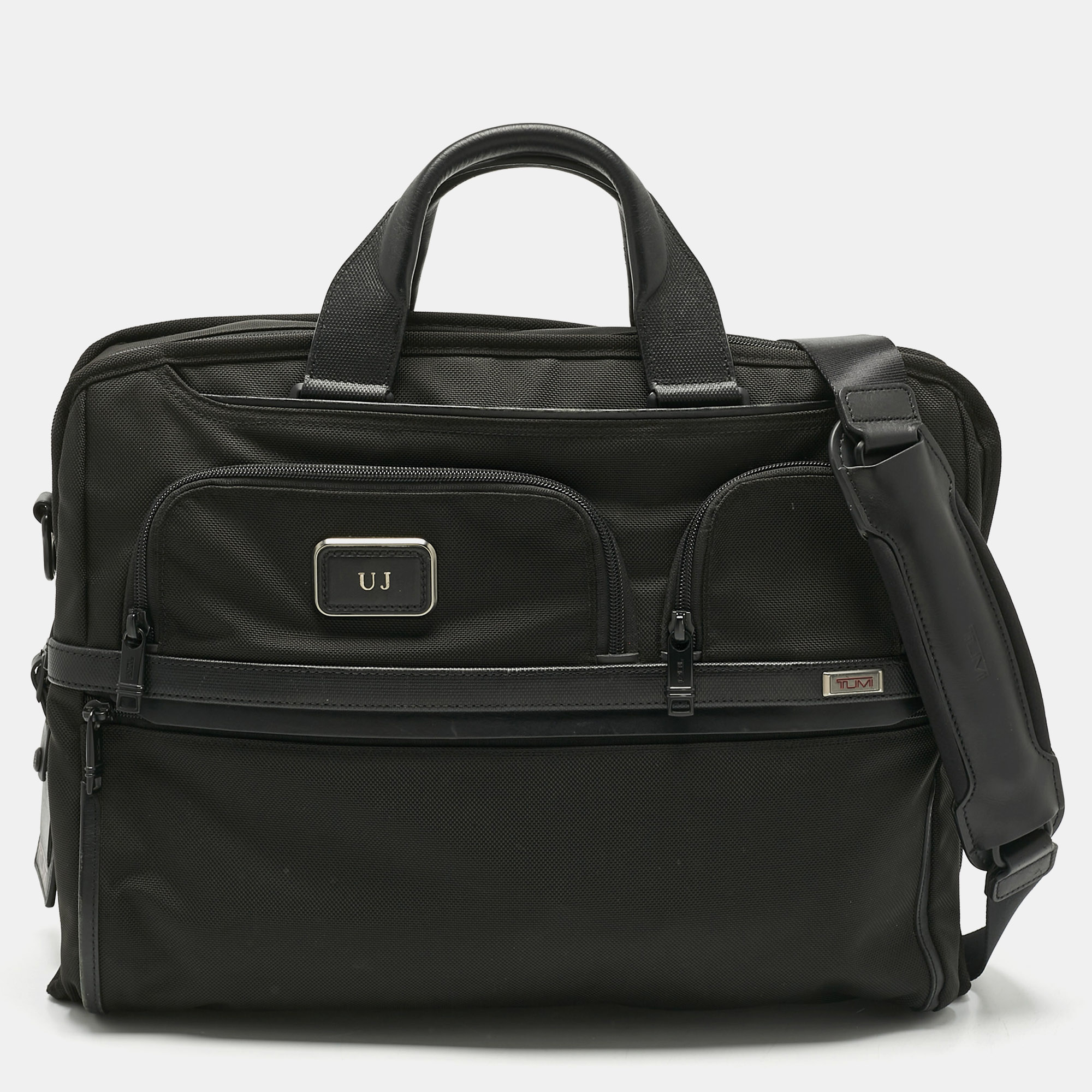 

TUMI Black Nylon  Alpha 3 Compact Laptop Briefcase Bag