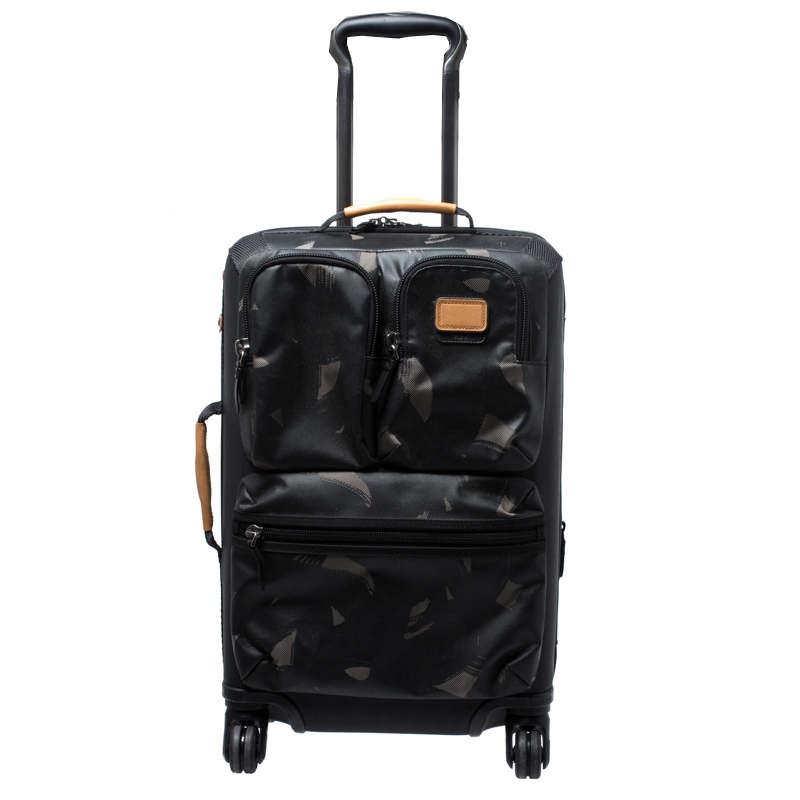Pre-owned Tumi Black/camo Balistic Nylon And Coated Fabric Alpha Bravo Kirtland Expandable Carry On Luggage