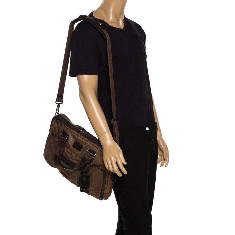 

Tumi Brown Leather Alpha Bravo McNair Slim Briefcase Bag