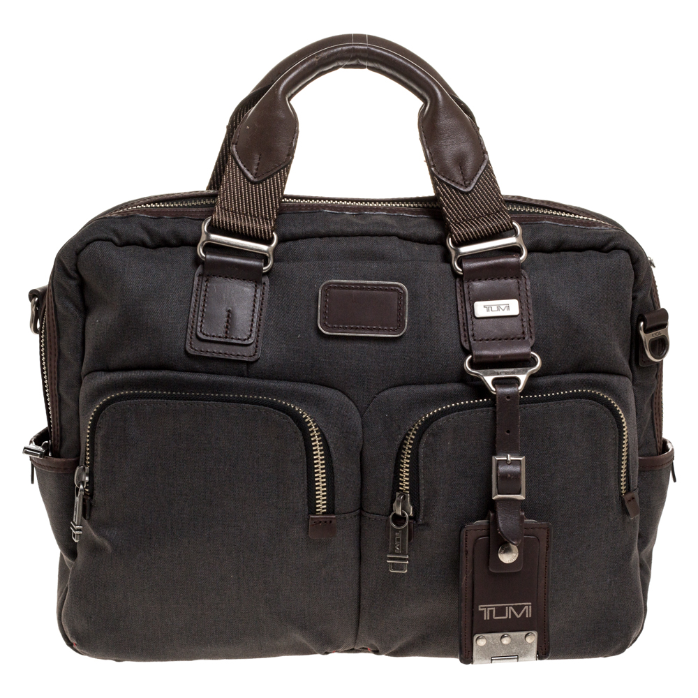 tumi canvas briefcase