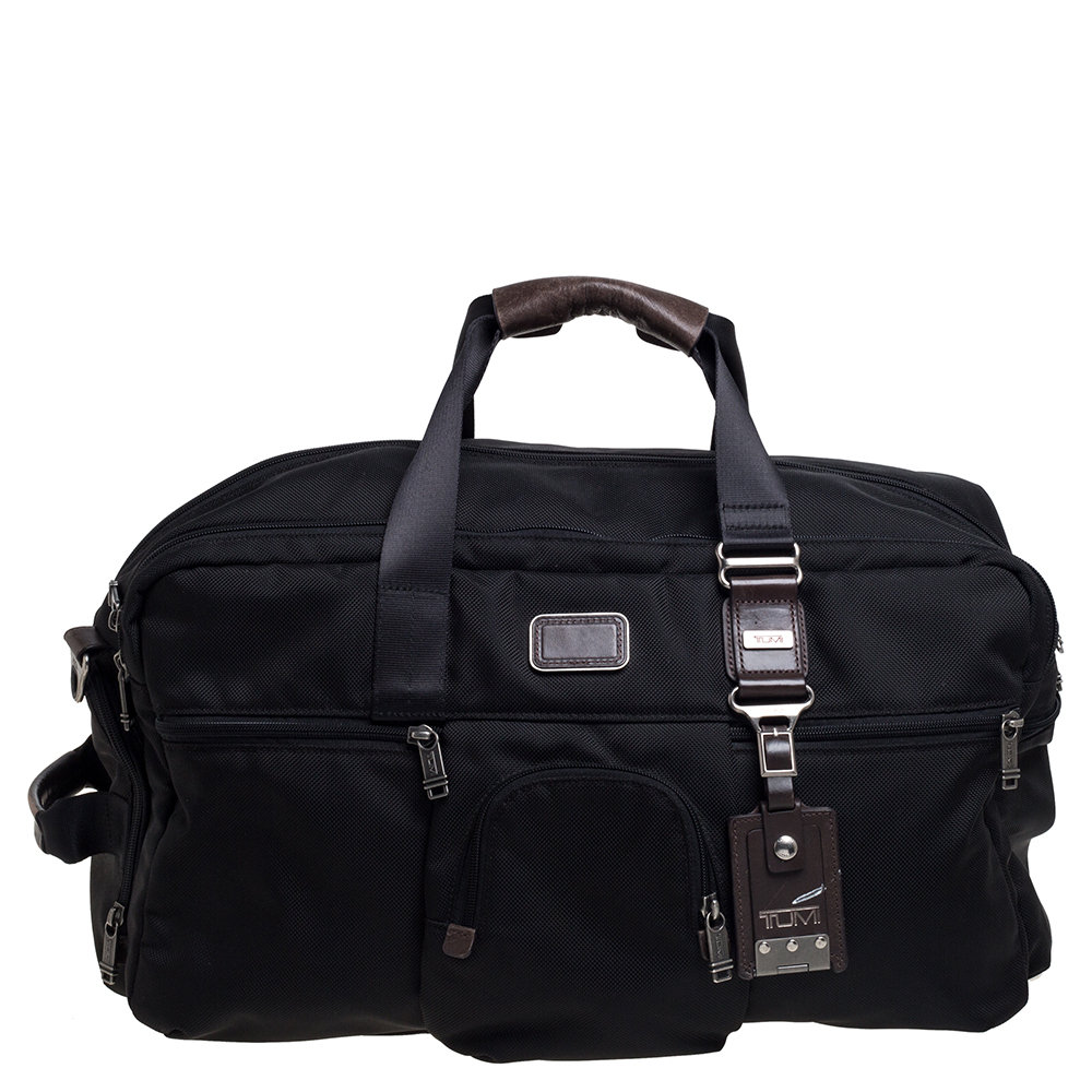 Pre-owned Tumi Black Nylon Alpha Bravo Dorado Duffel Bag