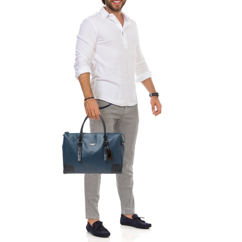 

Tumi Blue Leather Tote