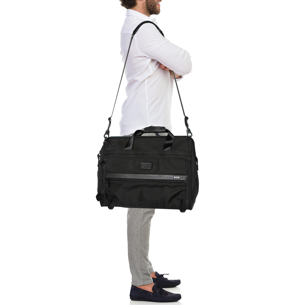 

Tumi Black Nylon Alpha II Weekender Bag