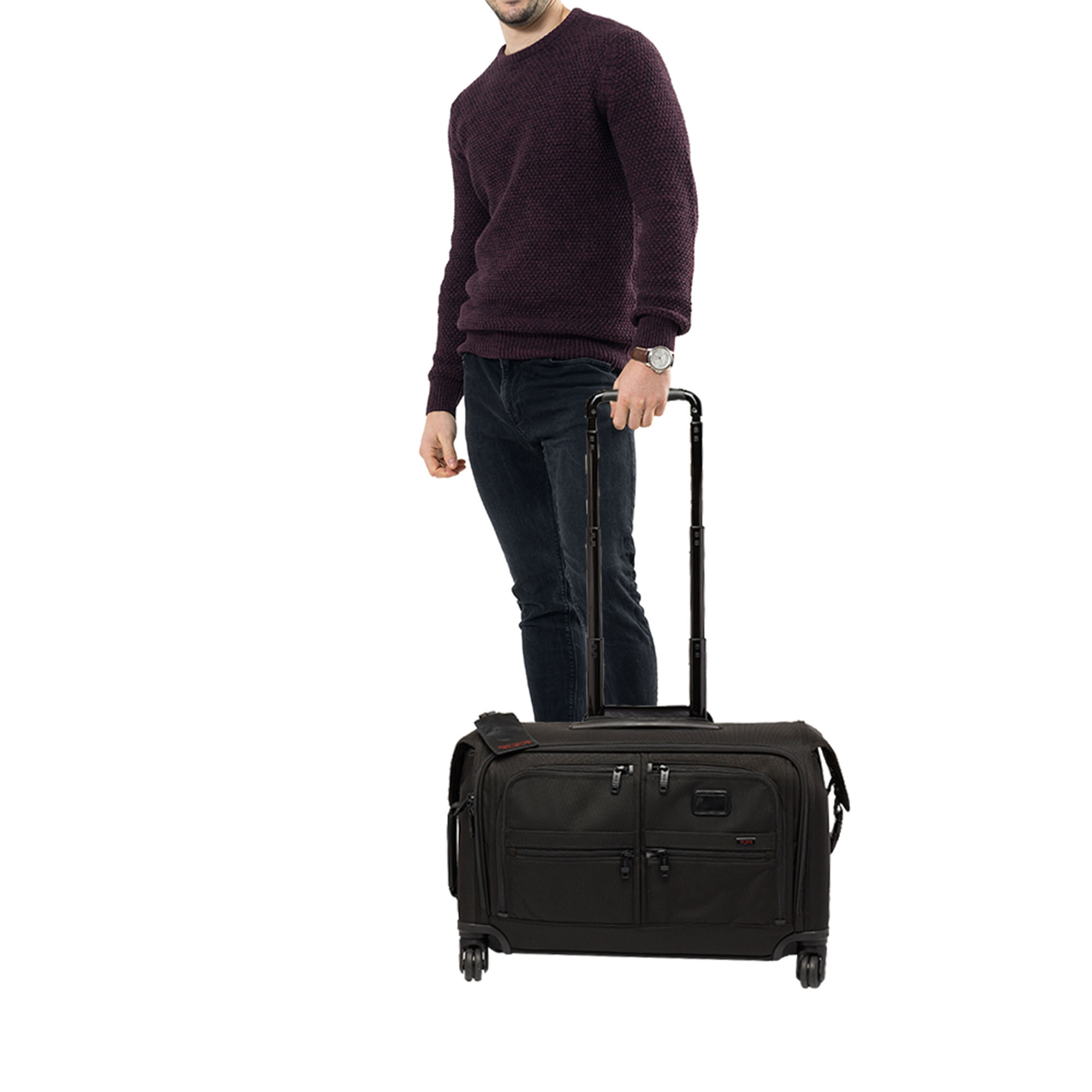 

TUMI Black Nylon 4 Wheeled Alpha II Garment Carry On Luggage