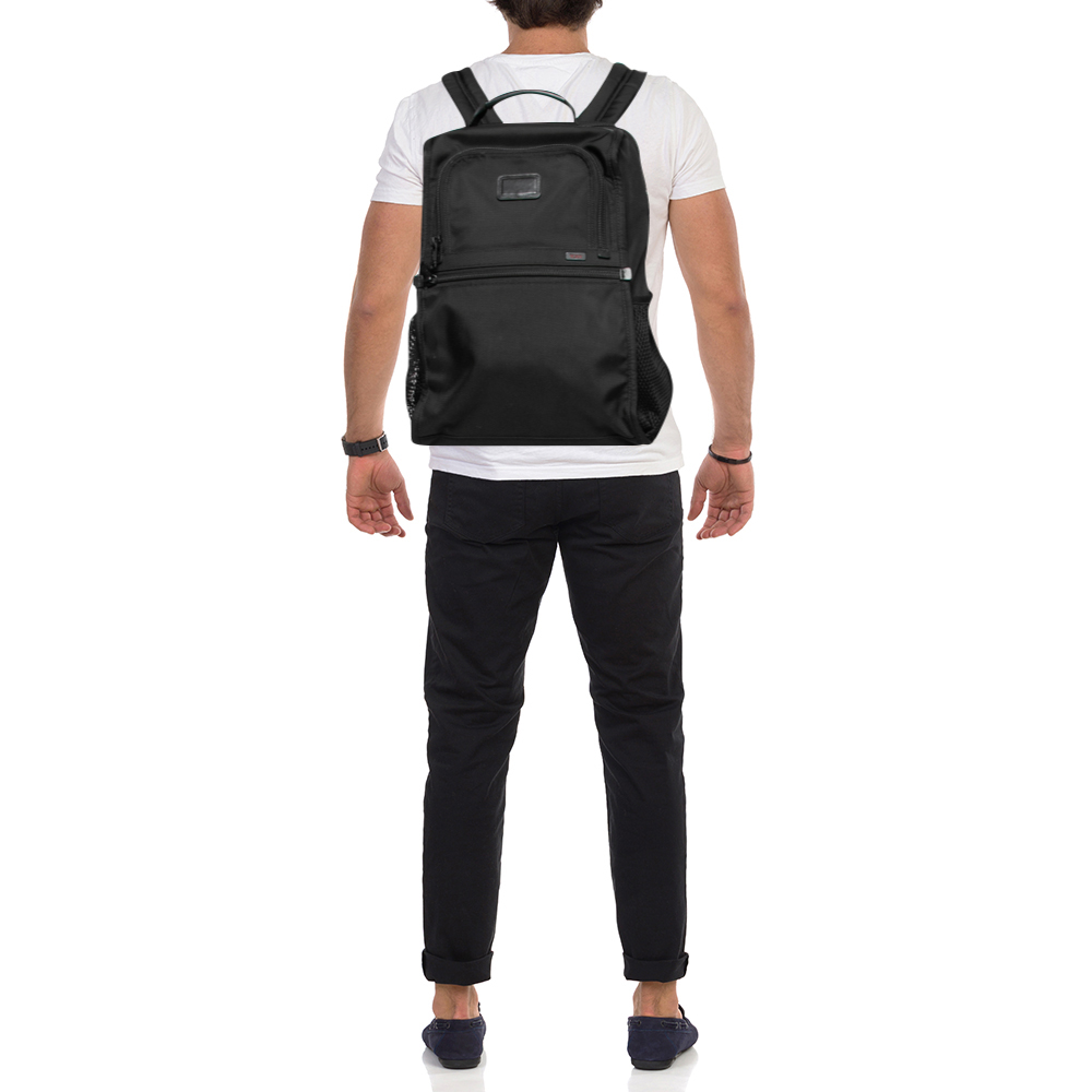 

TUMI Black Canvas and Leather Alpha 3 Brief Pack Backpack