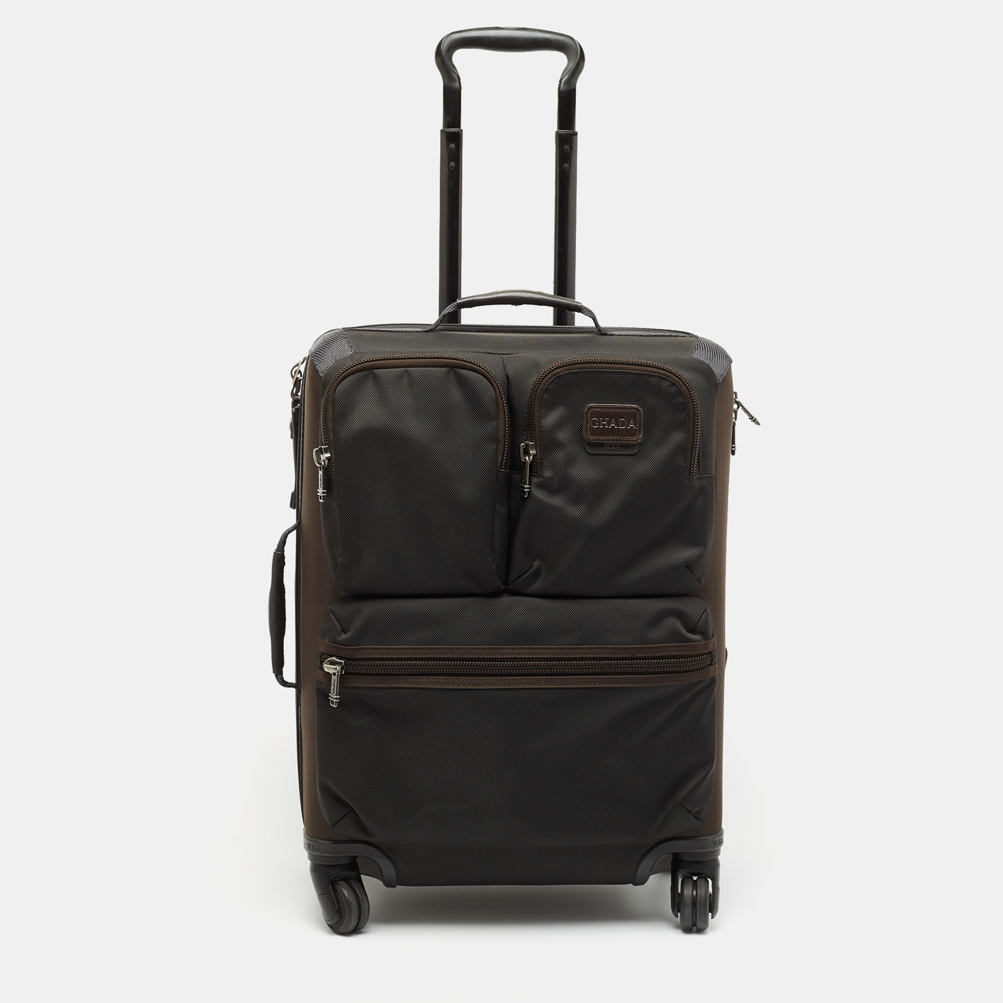 Pre Owned TUMI Brown Nylon Alpha Bravo Kirtland International Expandable Carry On Luggage