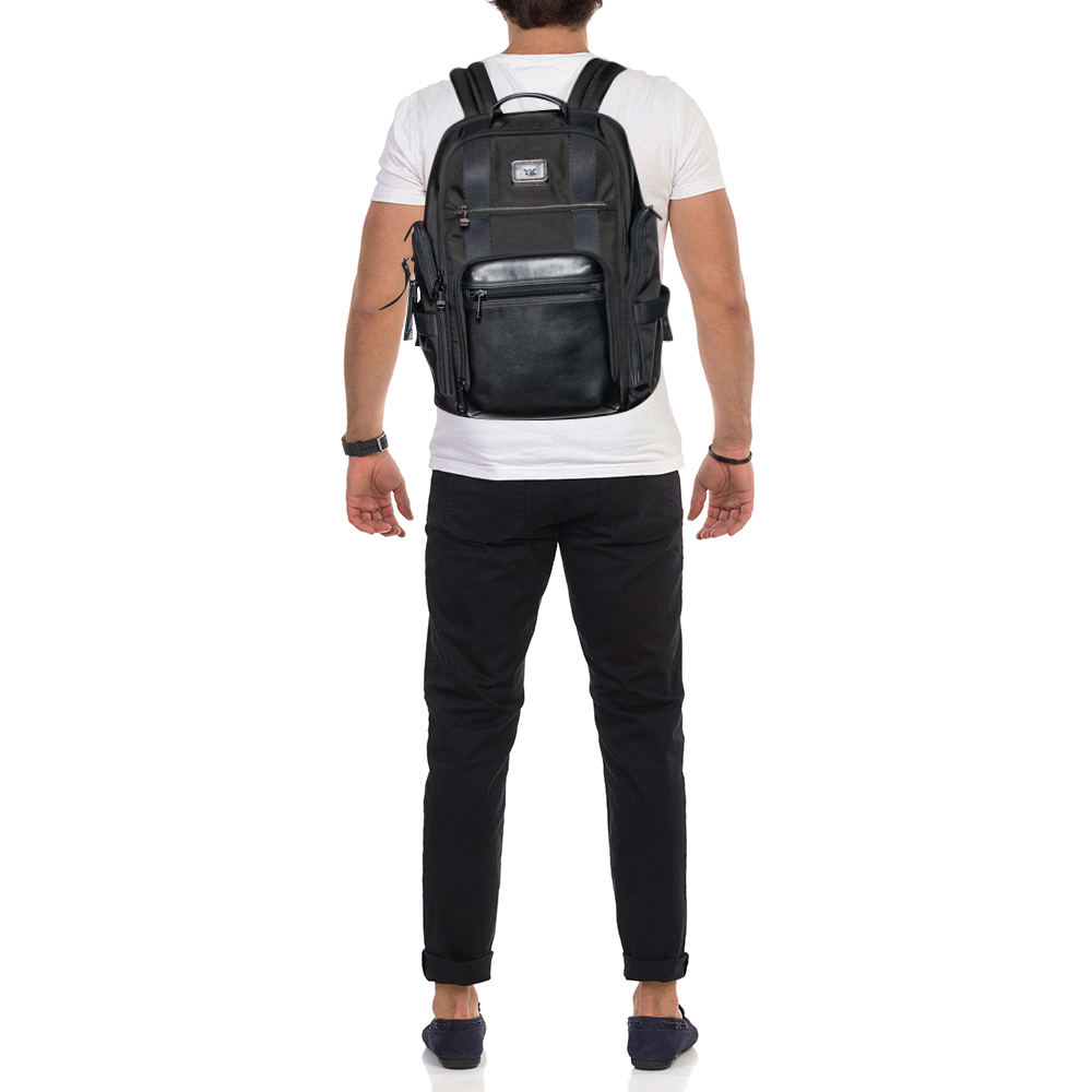 

TUMI Black Nylon and Leather Backpack