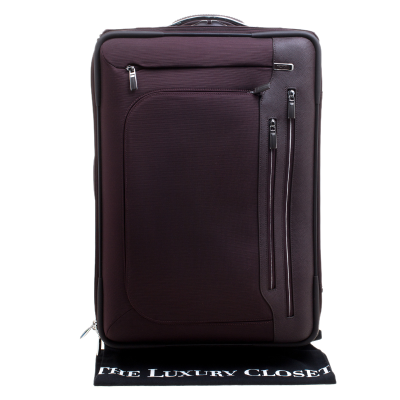 Tumi Burgundy Nylon Arrive De Gaulle International 2 Wheeld CarryOn