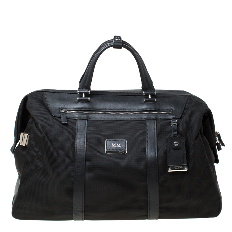 tumi leather duffle bag