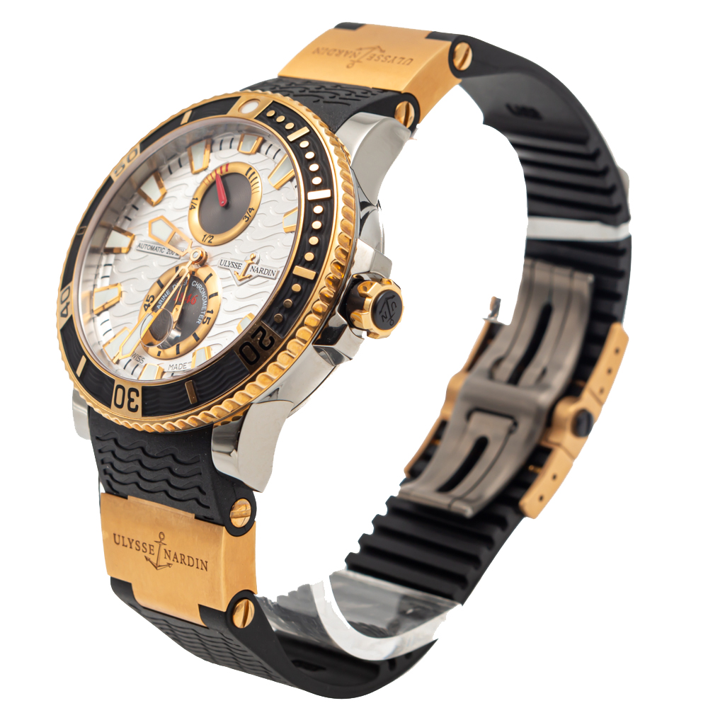 

Ulysse Nardin Silver Maxi Marine Diver Titanium & Rose Gold Men's Watch