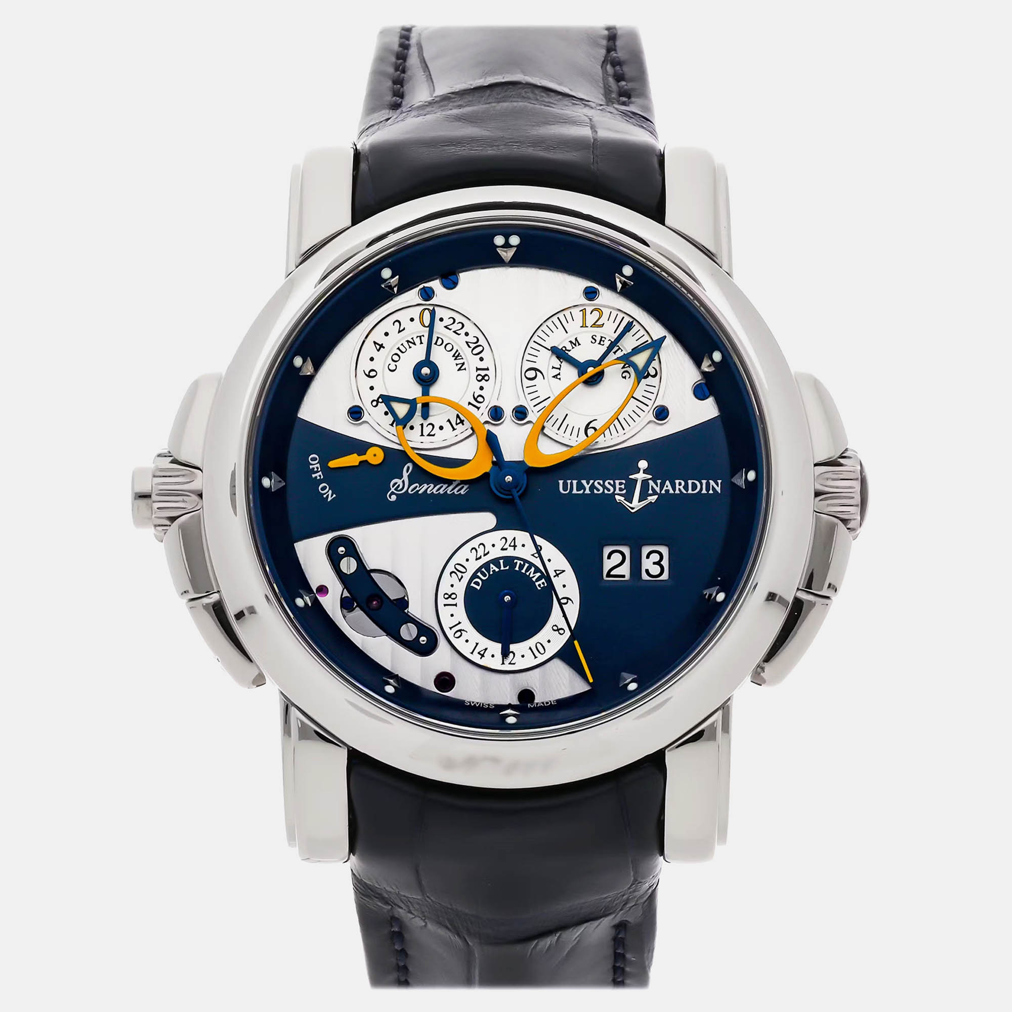 

Pre-Owned Ulysse Nardin Classico Sonata Cathedral Dual Time 42 mm, Blue