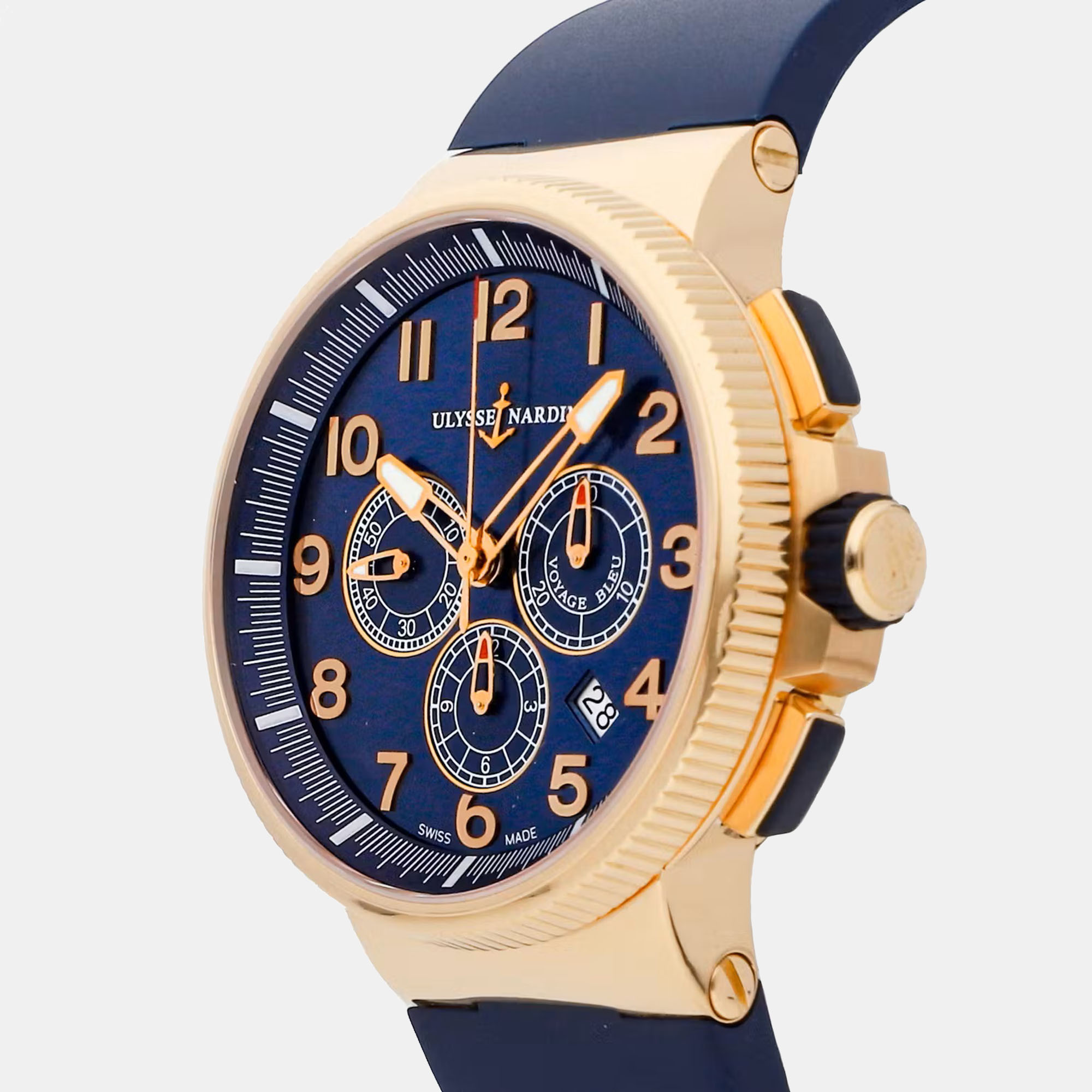 

Ulysse Nardin Blue 18k Rose Gold Maxi Marine 1506-150LE-3/63-VB Automatic Men's Wristwatch 43 mm