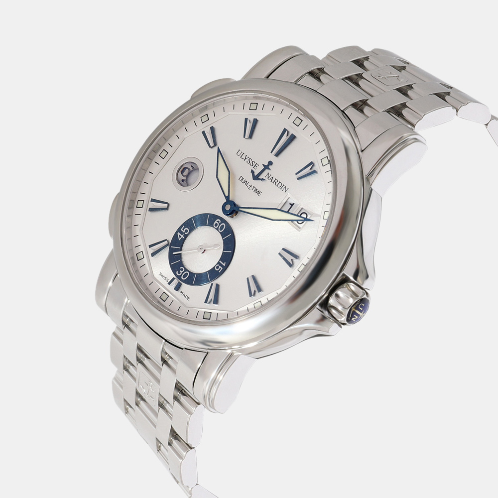 

Ulysse Nardin Silver Stainless Steel GMT Big Date 243-55 Automatic Men's Wristwatch 42 mm