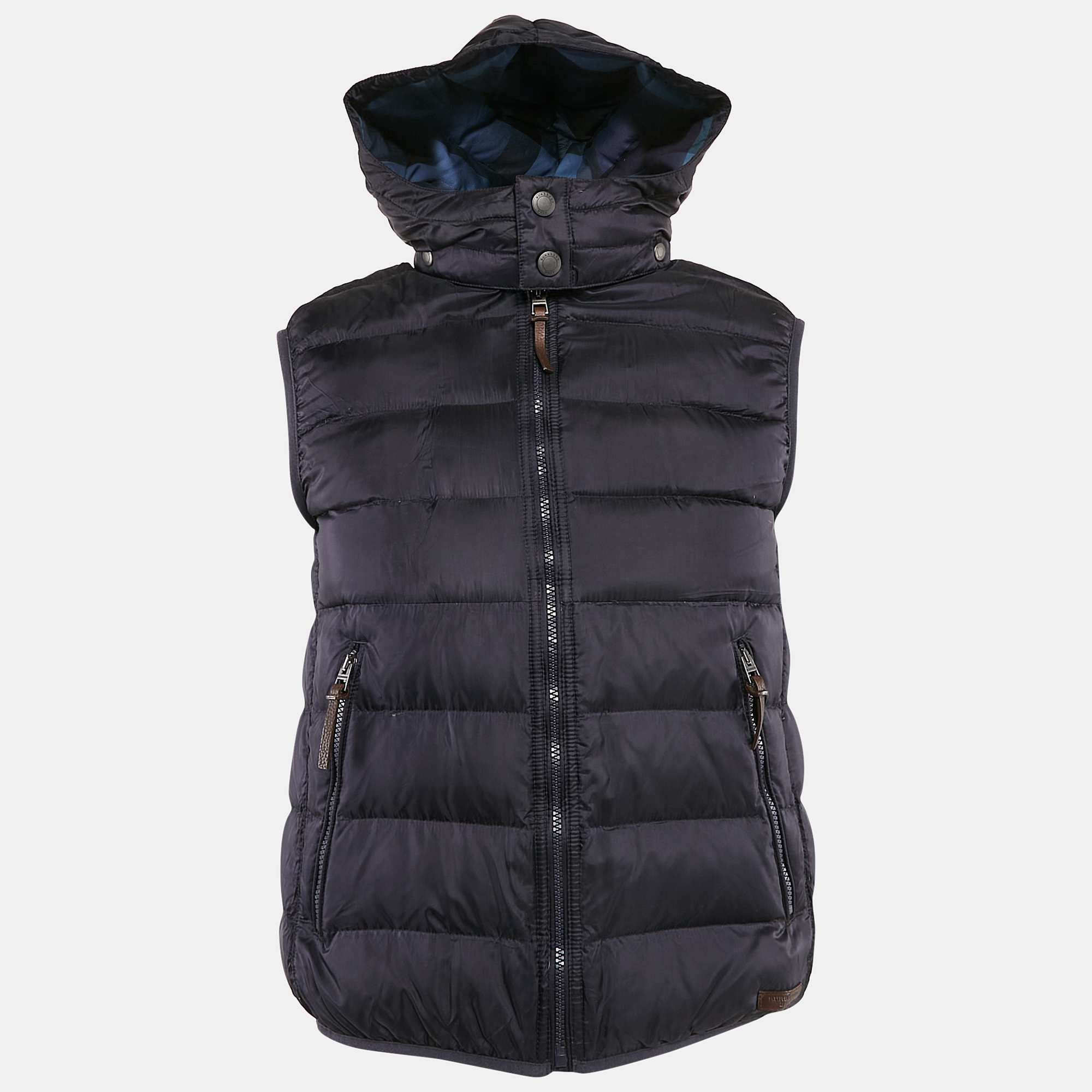 

Burberry Brit Navy Blue Nylon Hooded Down Vest M