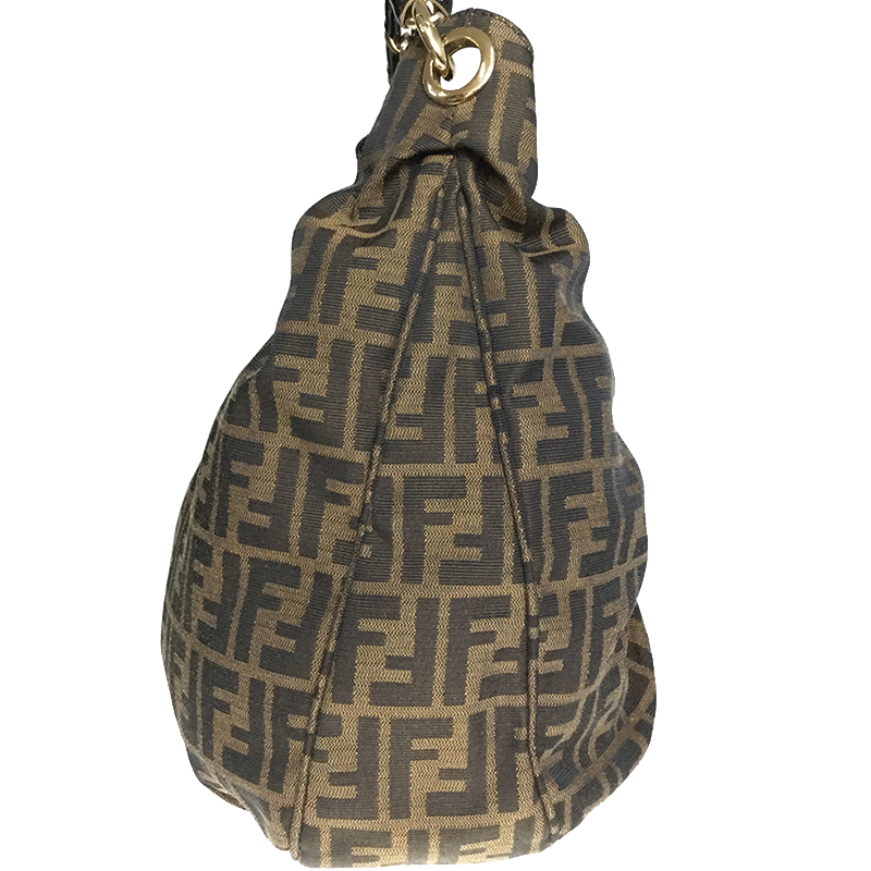 

Fendi Brown Zucca Canvas Mia Hobo