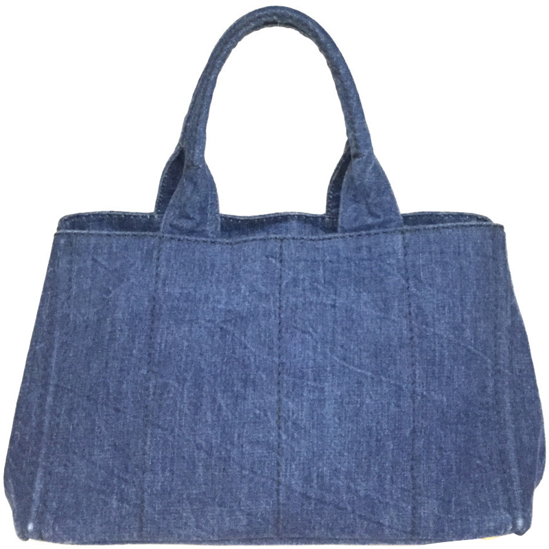 

Prada Blue Denim Canapa Tote, Navy blue