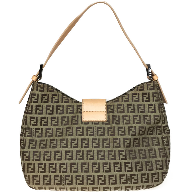 

Fendi Beige/Brown Zucchino Canvas And Leather Shoulder Bag