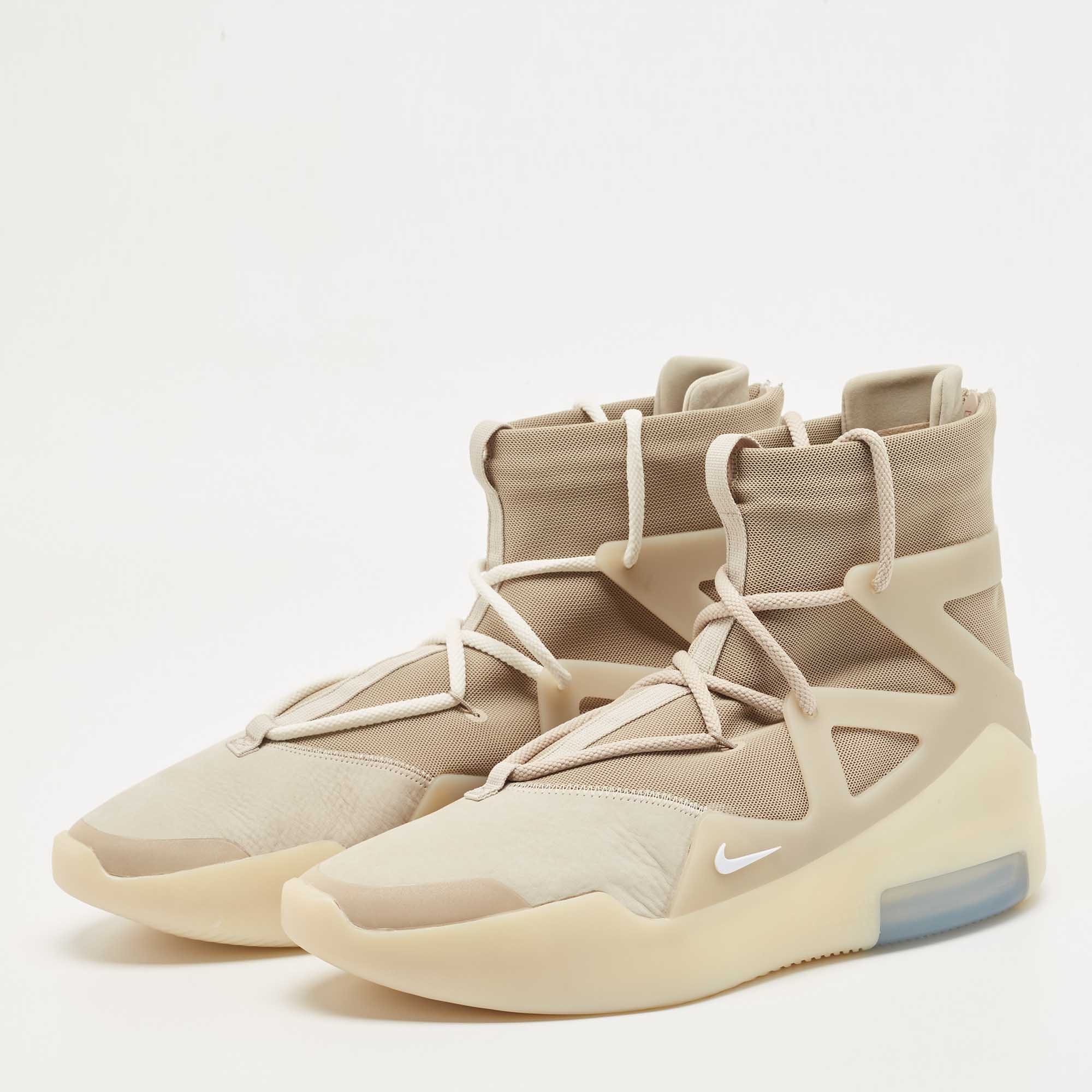 

Fear of God x Nike Cream Rubber and Nubuck High Top Sneakers Size