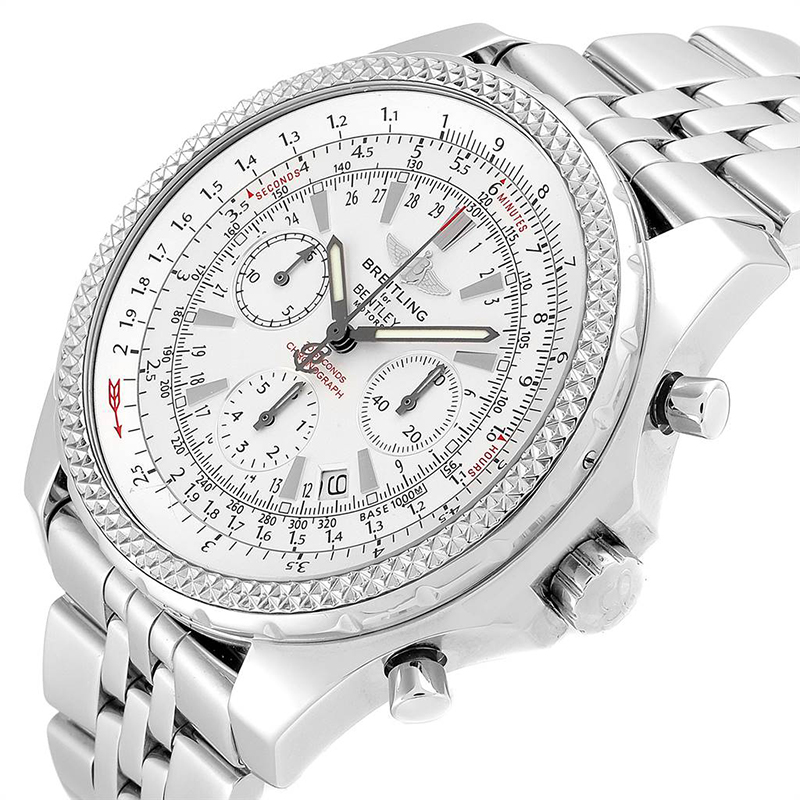 

Breitling White Stainless Steel Bentley Chronograph A25362 Men's Wristwatch