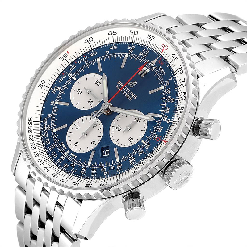 

Breitling Blue Stainless Steel Navitimer