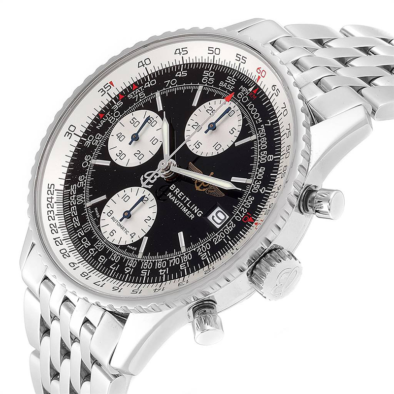 

Breitling Black Stainless Steel Navitimer II A13322 Men's Wristwatch
