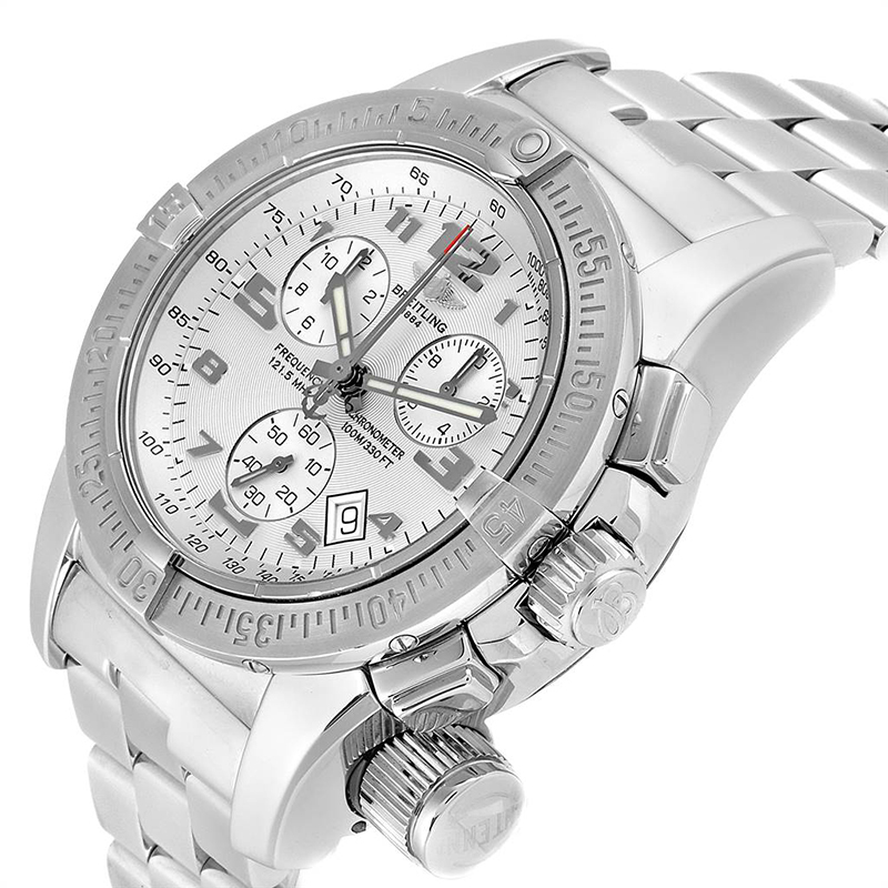 

Breitling Silver Stainless Steel Professional Chronograph A73322 Men's Wristwatch