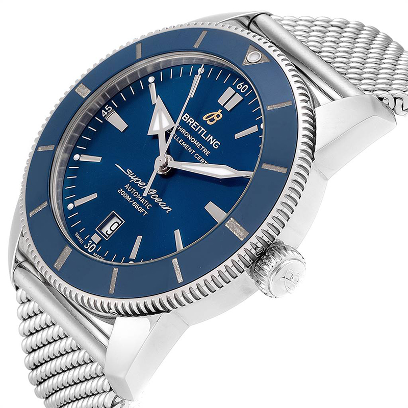 

Breitling Blue Stainless Steel Superocean Heritage AB2020 Men's Wristwatch