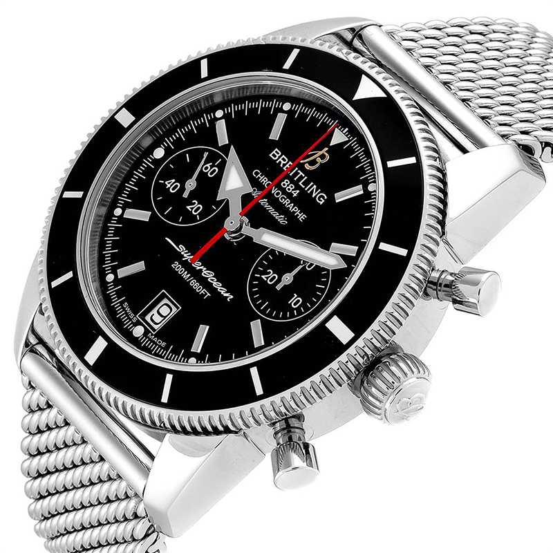 

Breitling Black Stainless Steel SuperOcean A23370 Men's Wristwatch