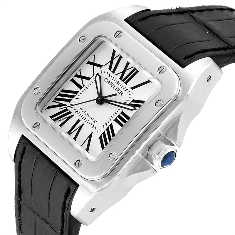 

Cartier White Stainless Steel Santos, Silver