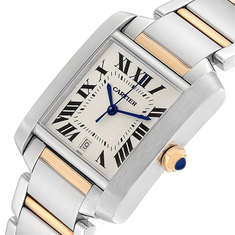 

Cartier Silver Stainless Steel Tank Francaise W51005Q4 Men's Wristwatch