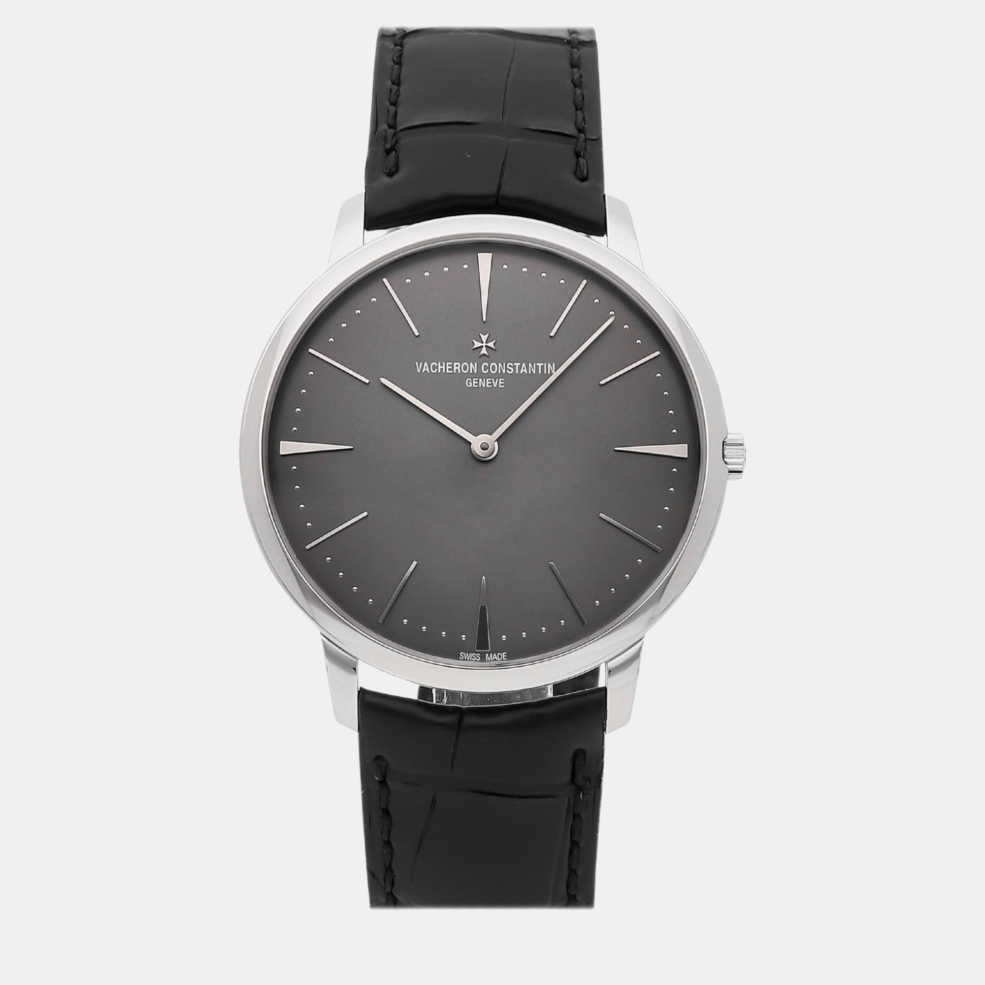 

Vacheron Constantin Grey Platinum Patrimony 81180/000P-9539 Manual Winding Men's Wristwatch 40 mm